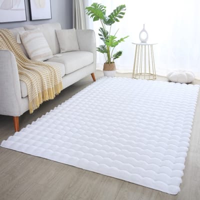 Binnenkleed, wit, katoen, voor de woonkamer, duurzaam en slijtvast, antislip 120x170 cm