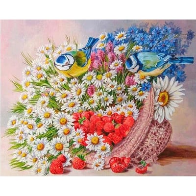5D DIY Diamond Painting Kleine madeliefje Borduren Kruissteek Strass Mozaïek Home Decor 20X30CM gray
