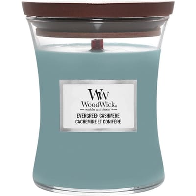 WoodWick Hourglass Medium Geurkaars - Evergreen Cashmere - 60 branduren