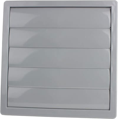 Ventilatie rooster - Afzuigrooster - Lucht afvoeren - Verstelbare flens - 172 x 172 mm - Grijs