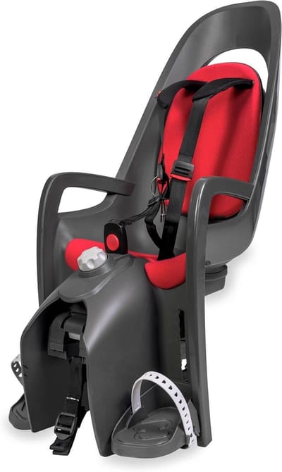 Kinderzitje Fiets - Fietsstoeltje Kind - Veilig Fietsen - Hoog Comfort - One Size - Grijs Rood
