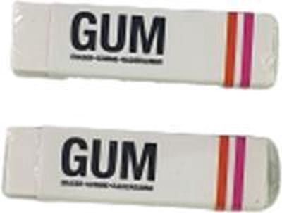 Basic gum - Wit - Gum - l 6,5 cm - Set van 2