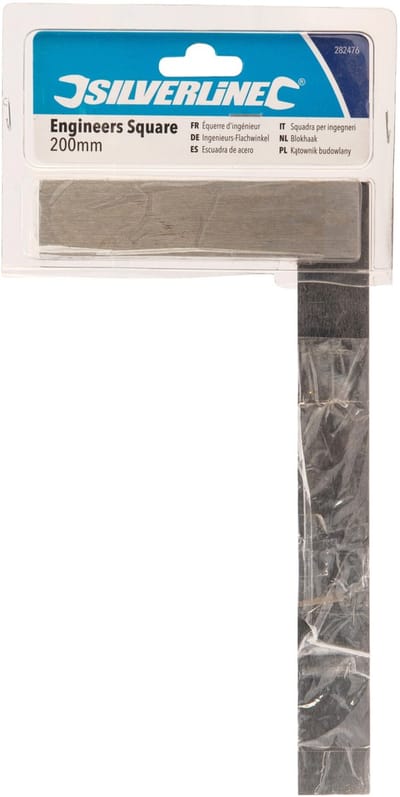 Silverline Blokhaak - Winkelhaak - Gehard Staal - 200 mm - Nauwkeurige Metingen