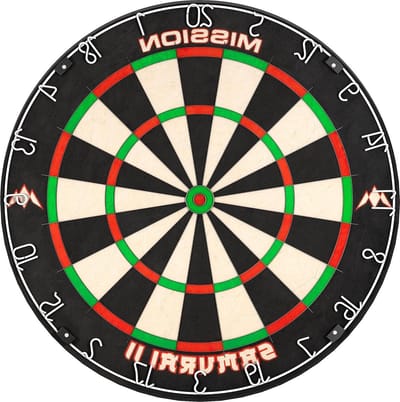 Professioneel Wedstrijddartbord met Ultradunne Draadconstructie - Niet-vervagende Kleuren - Mission Darts Samurai II DB023 Dartbord