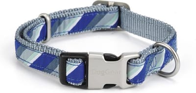 Nylon halsband Diago. Blauw, verstelbaar.