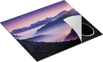 Chefcare Inductie Beschermer Bergen Landschap in Italië tijdens Zonsondergang - 60x50 cm - Afdekplaat Inductie - Kookplaat Beschermer - Inductie Mat