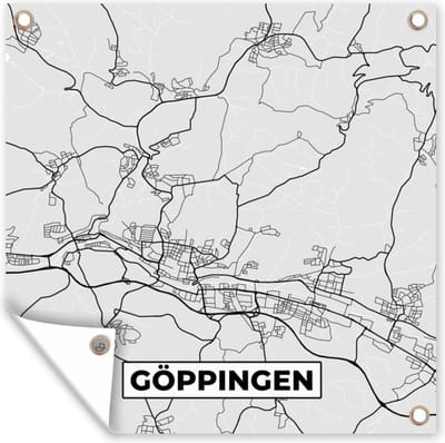 Tuin poster Plattegrond - Duitsland - Göppingen - Stadskaart - Kaart - 200x200 cm - Tuindoek