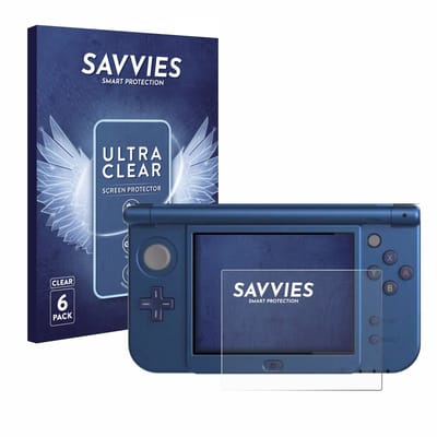 Savvies - Screenprotector voor Nintendo New 3DS XL (Unteres Display) - Folie Beschermfolie transparant 6 Stuks