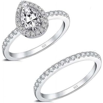 Stralende Vrouwen Verlovingsset 925 Sterling Zilver BIAN022