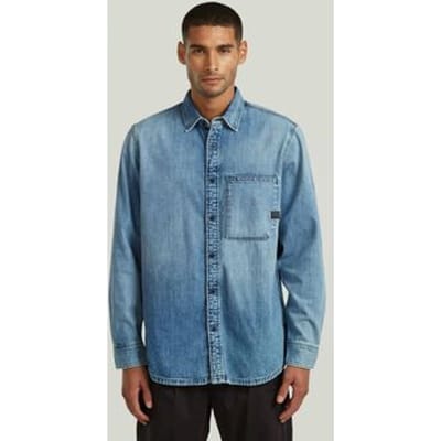 Overhemd Lange Mouw G-Star Raw D27083-D252 REGULAR 1-PKT SHIRT LS-H941 ANTIQUE BLUE KYANITE