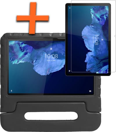 Hoesje - Geschikt voor Lenovo Tab P11 - Met Screenprotector - Kinderhoes Shockproof Bumper - Kidsproof Case - Tablet Hoes - Kinder Hoes Cover - Zwart