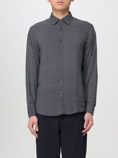 Geometric Pattern LongSleeve Shirt - Navy