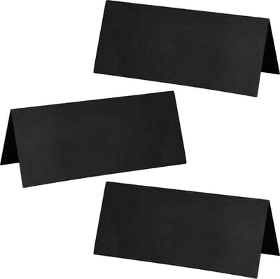 Santex naamkaartjes - Bruiloft - zwart - 50x stuks - 7 x 3 cm - plaatskaartjes