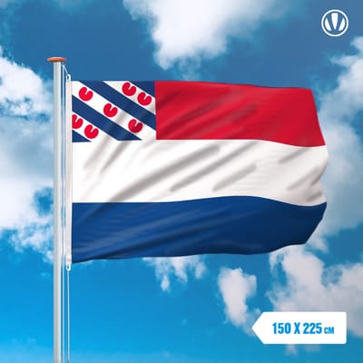 Vlag Nederland met inzet Friese vlag 150x225cm