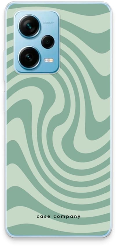 Case Company® - Hoesje geschikt voor Xiaomi Redmi Note 12 Pro Plus hoesje - Swirl Groen - Soft Cover Telefoonhoesje - Bescherming aan alle Kanten en Schermrand