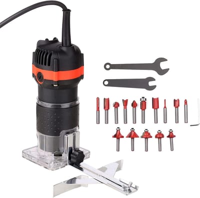 Elektrische Houtsnijder - Multifunctioneel Gereedschap - Timmerwerk & Meubelbewerking - 15 Frezen Inclusief - 800W 30.000 RPM
