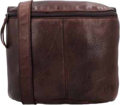 Hide & Stitches Paint Rock Crossbody Schoudertas - Ritsvakken - Leren Dames Tas - Donkerbruin