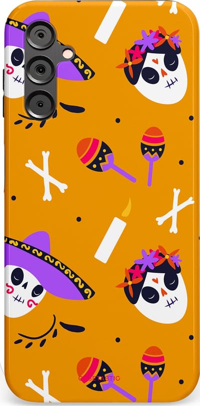 Casetastic Hoesje Geschikt voor Samsung A14 (5G/4G) - Stijlvolle Beschermende Duo-layer Case - Viva Muertos