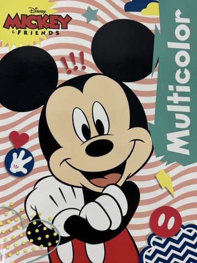 Multicolor - Disney Mickey - Kleurboek over Micky Mouse - 32 Pagina's - 17 Kleurplaten en 17 Voorbeelden - Voor Kinderen - Knutselen - Creatief - Uitermate Geschikt voor Kleurpotloden en Wasco