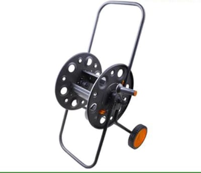 Tuinslanghouder - Slanghaspel buiten - Bewateren en reinigen - Robuust metalen ontwerp - Tot 100m slang - Zwart