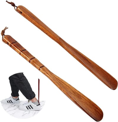 Set van 2 beukenhouten schoenlepels - Comfortabele schoenaantrekkhulp voor mannen, vrouwen en kinderen, ideaal voor dagelijks gebruik en gemak
