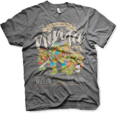 Teenage Mutant Ninja Turtles Heren Tshirt -S- Bros On The Road Grijs