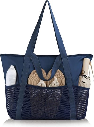 Strandtas Dames - Waterdichte Badtas met Ritssluiting - Opvouwbare Shopper