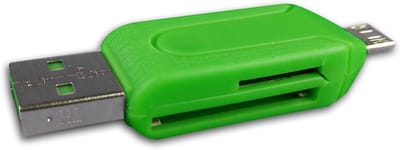 SD Kaartlezer - Geheugenkaartlezer Adapter - Bestanden Overzetten - Dubbele Aansluiting - 56mm Lengte - Zwart