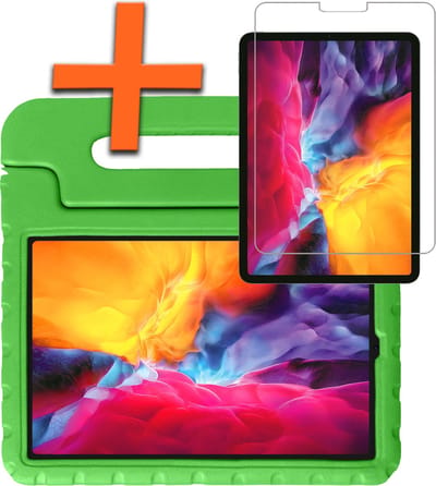 Hoesje - Geschikt voor Apple iPad Pro (2024/2025) - 11 inch - Met Screenprotector - Kinderhoes Shockproof Bumper - Kidsproof Case - Tablet Hoes - Kinder Hoes Cover - Groen