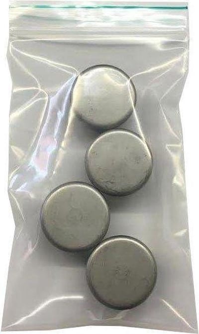 FLE - Inslagdop/meubeldop rvs look rond Ø 3,2 cm en hoogte 0,4 cm van kunststof - 4 stuks