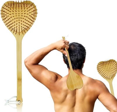 Houten rugkrabber - rugmassageapparaat - bamboe krabhand - onmiddellijke verlichting jeuk - cadeau mannen vrouwen - 40 cm houtkleur