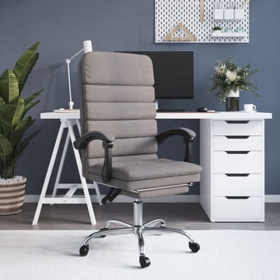 vidaXL - Kantoorstoel - massage - verstelbaar - stof - taupe