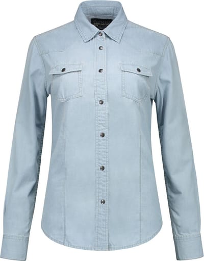 Lemon & Soda denim blouse voor dames in de kleur light blue denim in de maat M