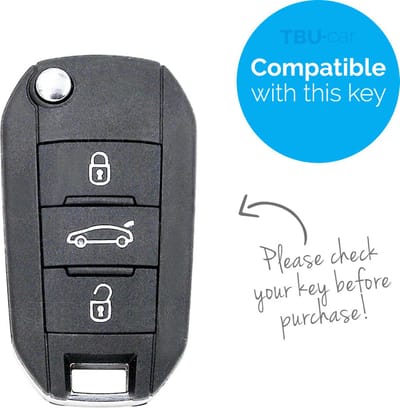 Autosleutel Hoesje geschikt voor Peugeot - SleutelCover - Silicone Autosleutel Cover - Sleutelhoesje Paars