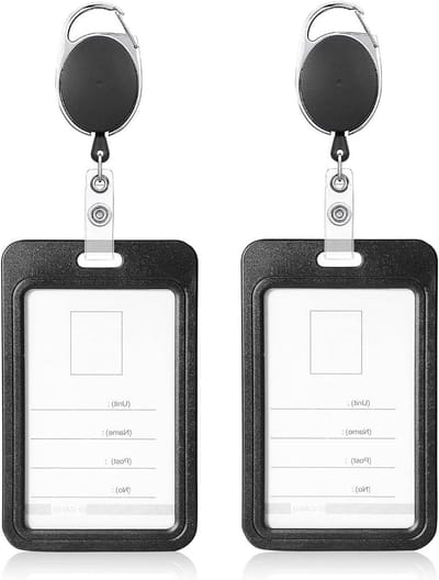 Badgehouders Set - Kaarthoes Beschermer - Kantoor School Werk - Intrekbaar Snoer Karabijnhaak - 10 8 x 6 8 cm