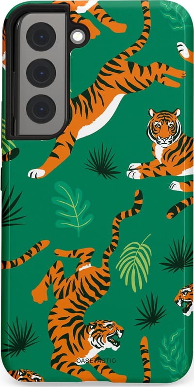 Casetastic Hoesje Geschikt voor Samsung S22 - Stijlvolle Beschermende Duo-layer Case - Oerwoudkracht