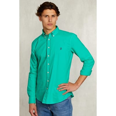 River Woods Slim Fit Cotton Shirt Kiwi Green Size: 3XL | Casual Shirts Outlet | Heren | Groen