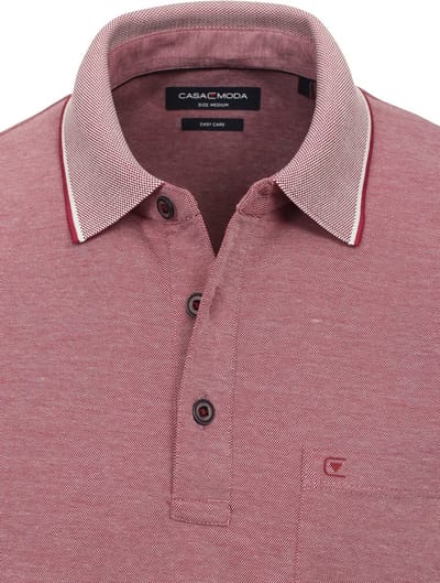 Poloshirt Met Borstzakje 3 Knoops Rood Casa Moda - M