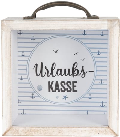 Clayre & Eef Spaarpot 15x8x15 cm Wit MDF