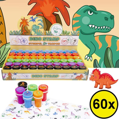 Decopatent 60 STUKS Dinosaurus Stempels - Traktatie Uitdeelcadeautjes voor kinderen - Speelgoed Traktaties Stempel - Uitdeelcadeaus