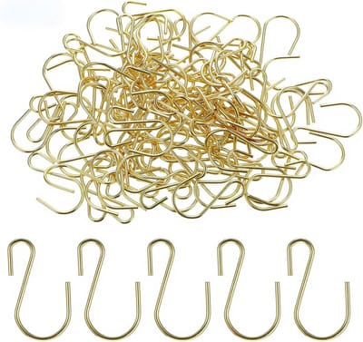100x Kleine S-Haken 26mm Metalen Ophanghaken voor Handwerk en Sieraden Goud