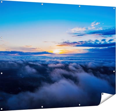 Gards Tuinposter Zonsondergang in de Wolken - 150x120 cm - Tuindoek - Tuindecoratie - Wanddecoratie buiten - Tuinschilderij