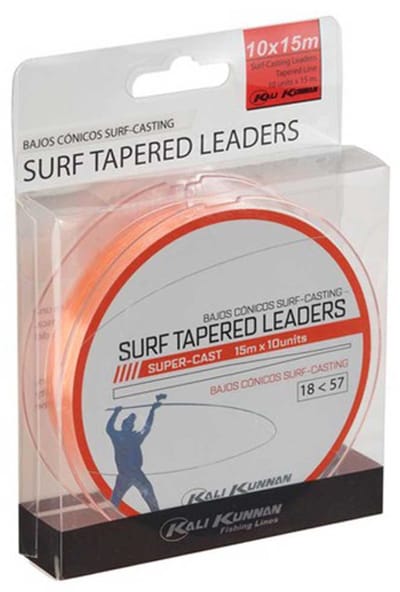 Kali Kunnan Surf 15 M Taps Toelopende Onderlijn Oranje 0.180-0.570 mm