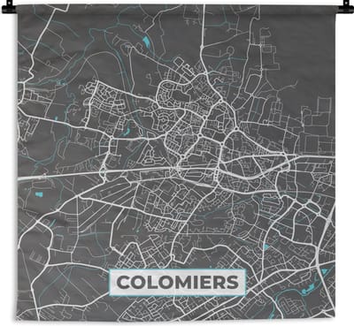 Wandkleed - Wanddoek - Colomiers - Frankrijk - Stadskaart - Kaart - Plattegrond - 180x180 cm - Wandtapijt