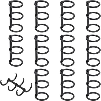 Loose Leaf Binders - 12 Stuks Metalen 3-Ring Boekringen, 15.5mm Binnendiameter voor Notitieboek, Reisdagboek en Foto-album Scrapbooking, Zwart