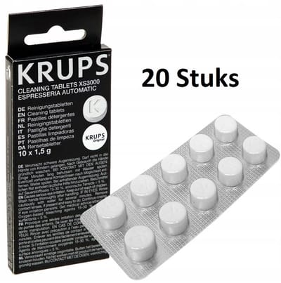 Krups XS3000 - Koffiemachinereiniger - 20 Stuks - Ook geschikt voor Dolce Gusto & Nespresso - Onderhoudsaccessoire