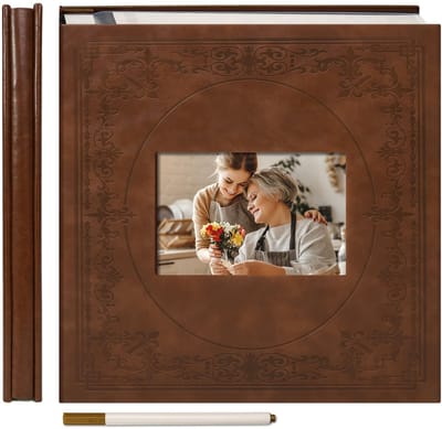 IMstore - Foto Album - Zelfklevend - Elegante faux leren omslag - Rood Bruin - Baby album - Herinneringen vastleggen - Voor speciale gelegenheden