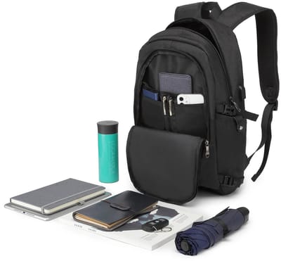 Seth Select Laptoprugzak 15,6 Inch – Waterdichte Anti-Diefstal Rugzak voor Werk, School, Zakenreizen en Dagelijks Gebruik - Zwart