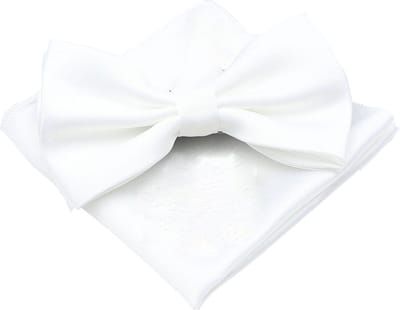 Sorprese Vlinderdas & pochet - 100% zijden - wit - vlinderstrik - pochette - strik - zijde - vlinderdassen