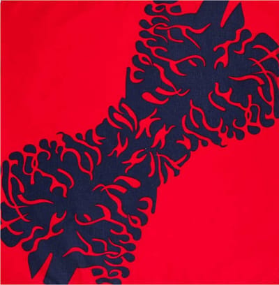 Haarsoires Haarband Bandana Zakdoek 55cm – Fantasie Print – Rood Blauw - Multifunctioneel Accessoire voor Haar, Festivals en Mode - One Size & Unisex